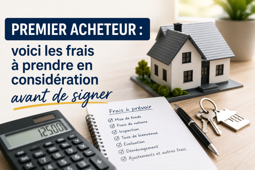 Premier acheteur calculant les frais à prévoir avant l'achat d'une maison au Québec